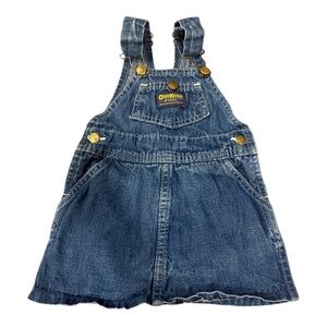 Vintage OshKosh B'gosh Blue Denim Kids Overall Dress